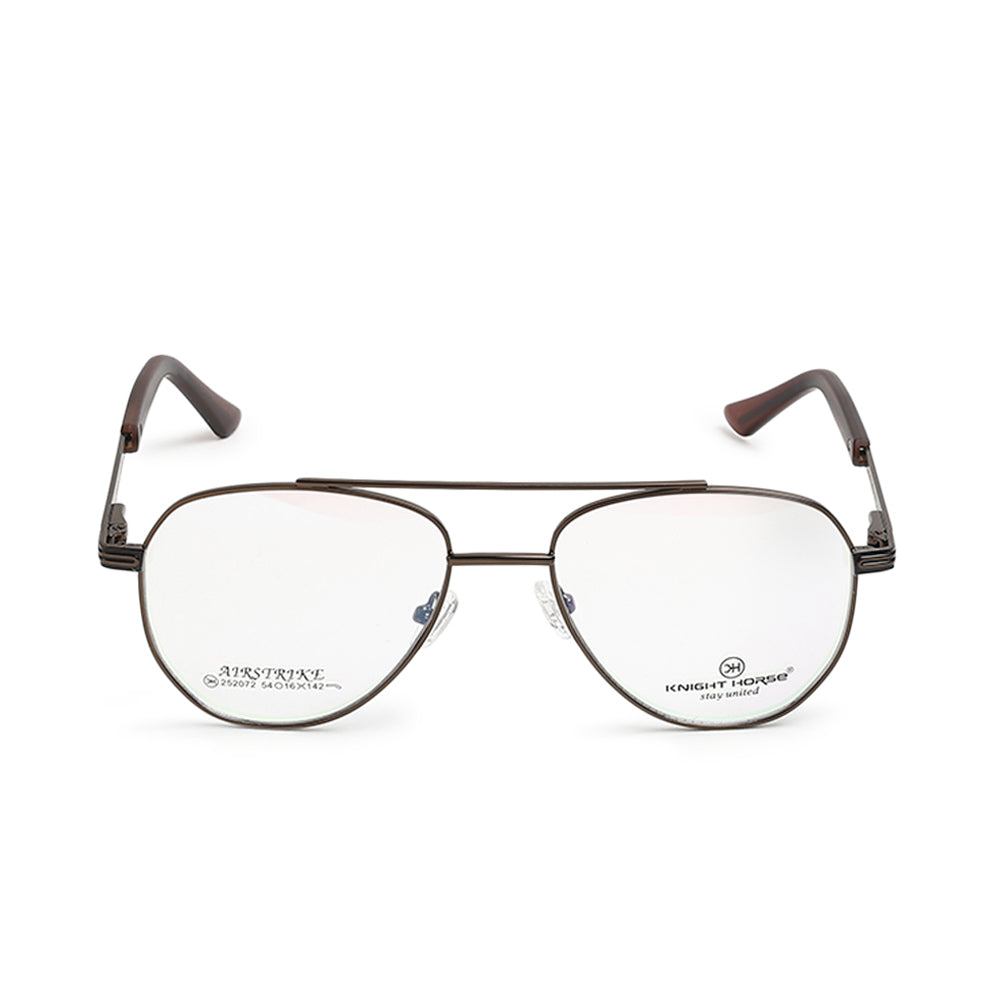 Knight Horse Classic Aviator Eyeglasses for Men – Brown Metal Frame