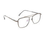 Double Metal Rim Eyewear: Modern Design with Spring Hinges | Grey Color