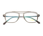 Double Metal Rim Eyewear: Modern Design with Spring Hinges | Grey Color