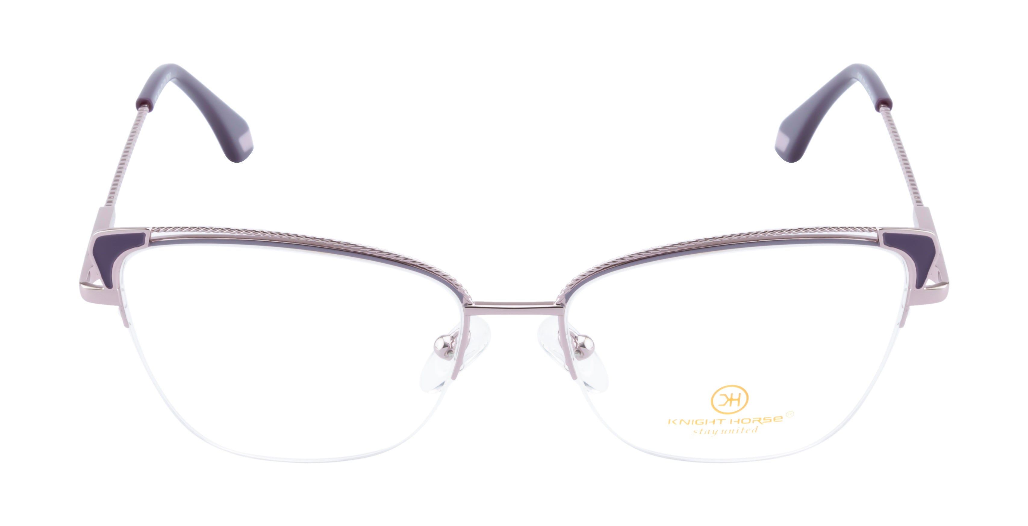 Premium Half-Rim Metal Frames With Sleek Side Accents