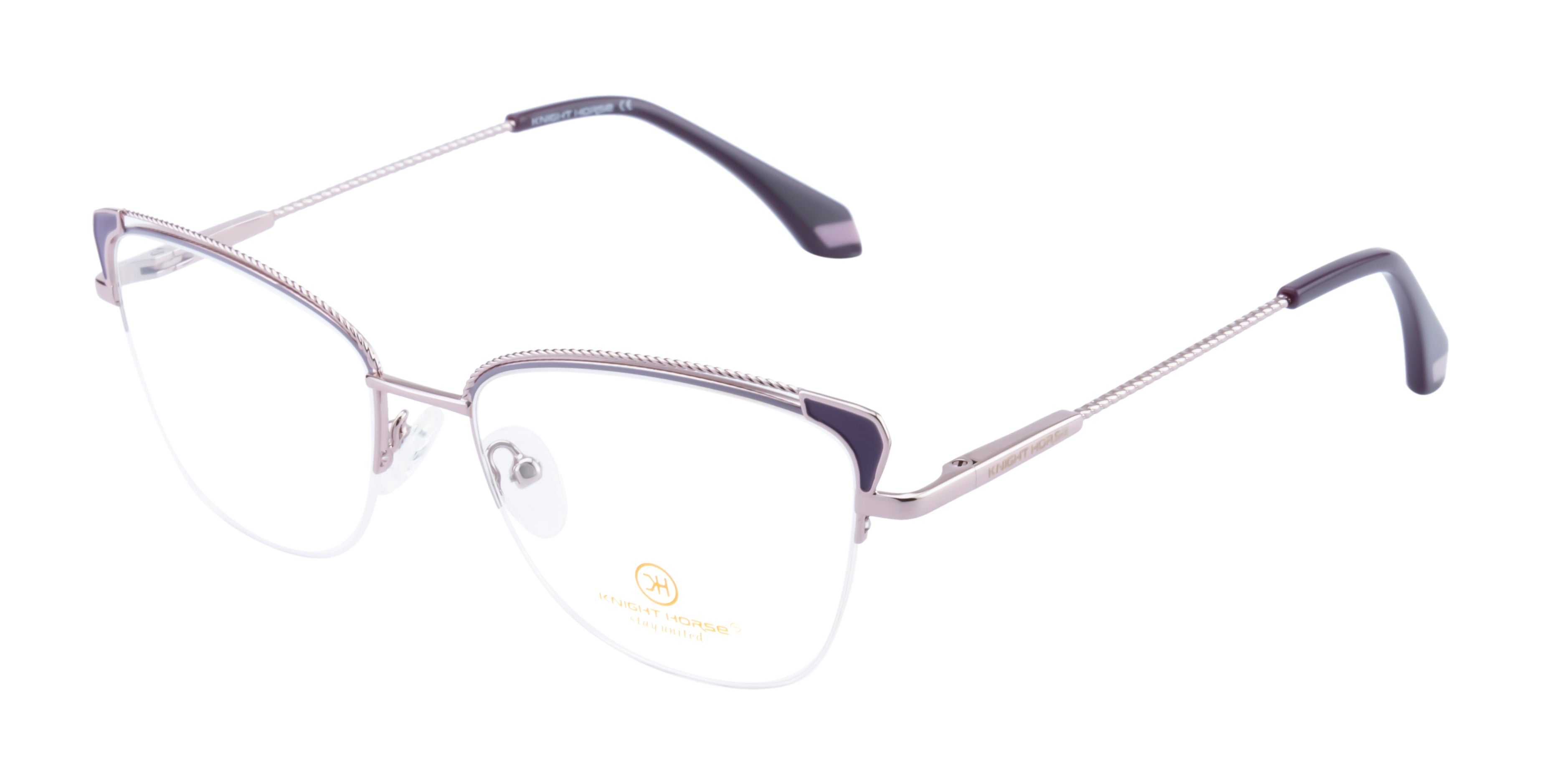 Premium Half-Rim Metal Frames With Sleek Side Accents
