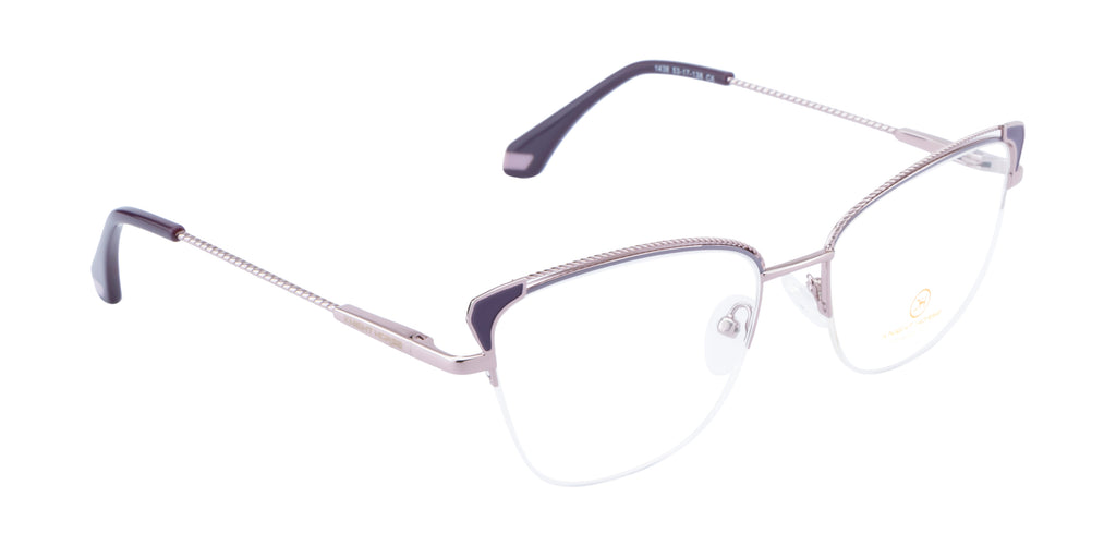 Premium Half-Rim Metal Frames With Sleek Side Accents