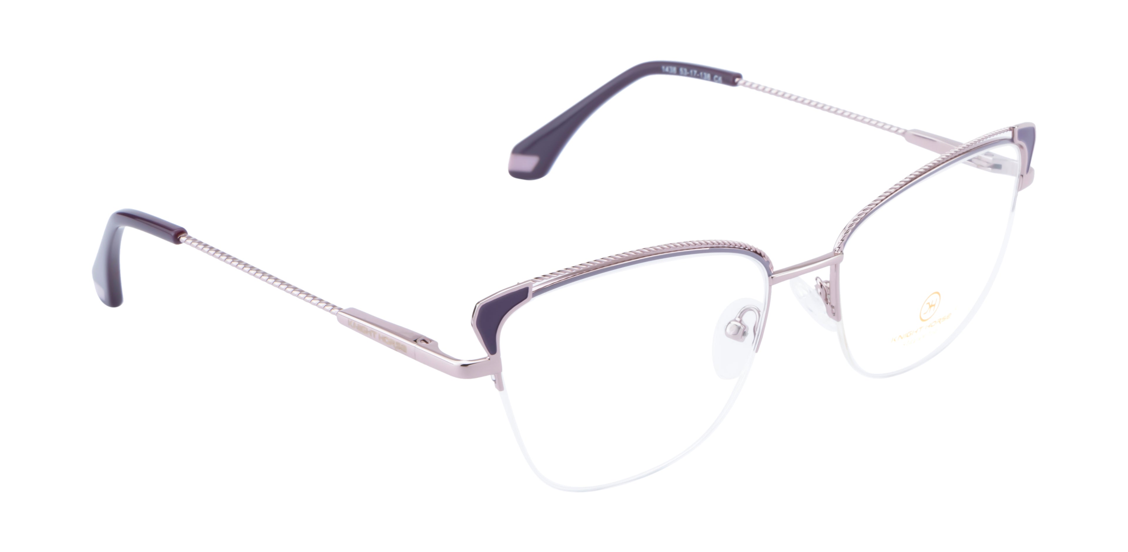 Premium Half-Rim Metal Frames With Sleek Side Accents