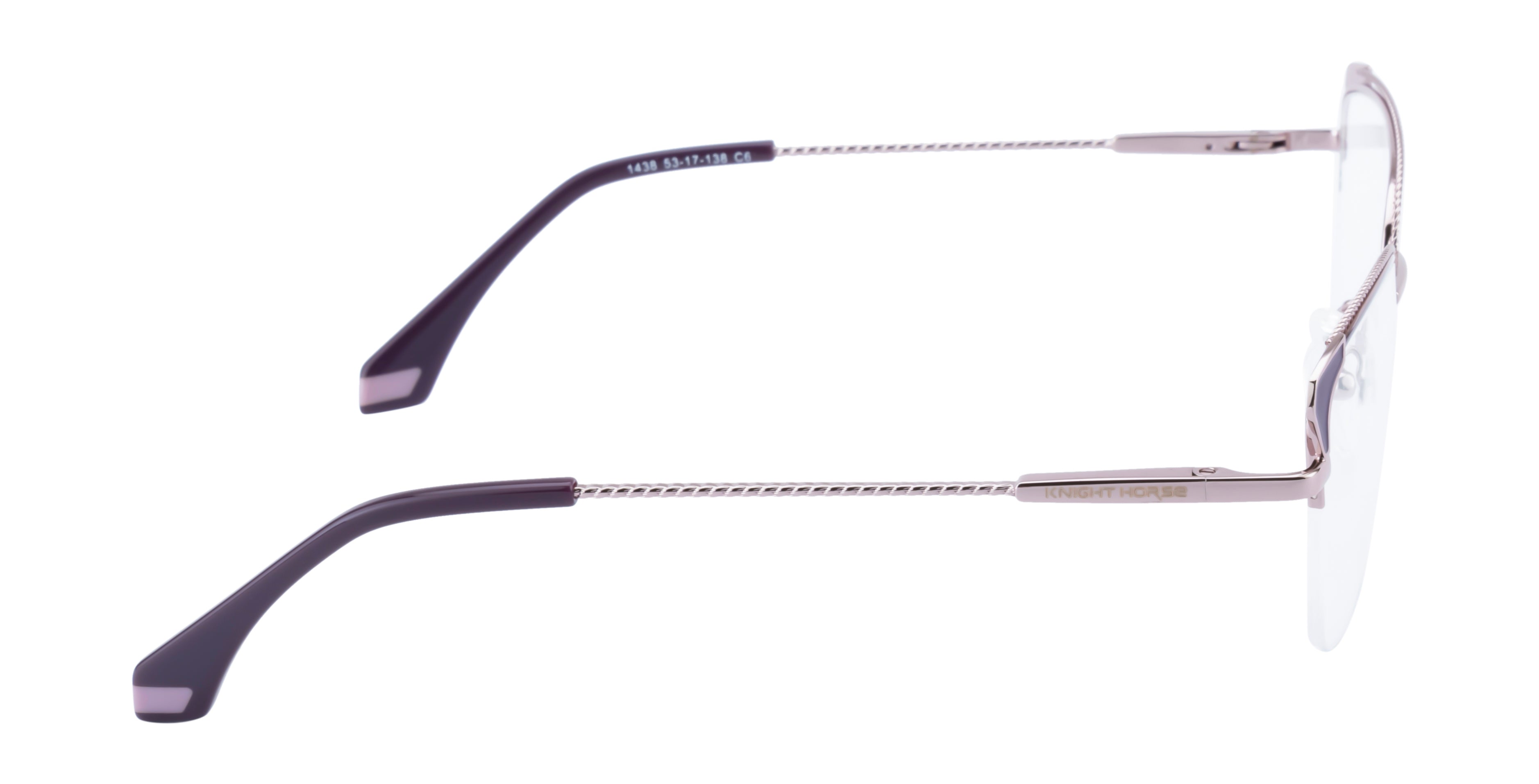 Premium Half-Rim Metal Frames With Sleek Side Accents