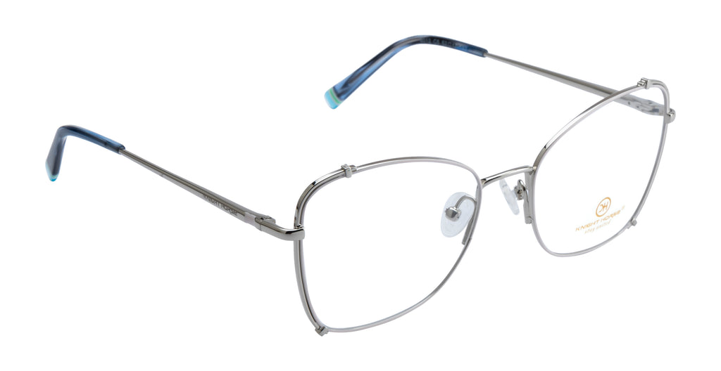 Premium Full-Metal Cat-Eye Frames In Silver White With Spring Hinges