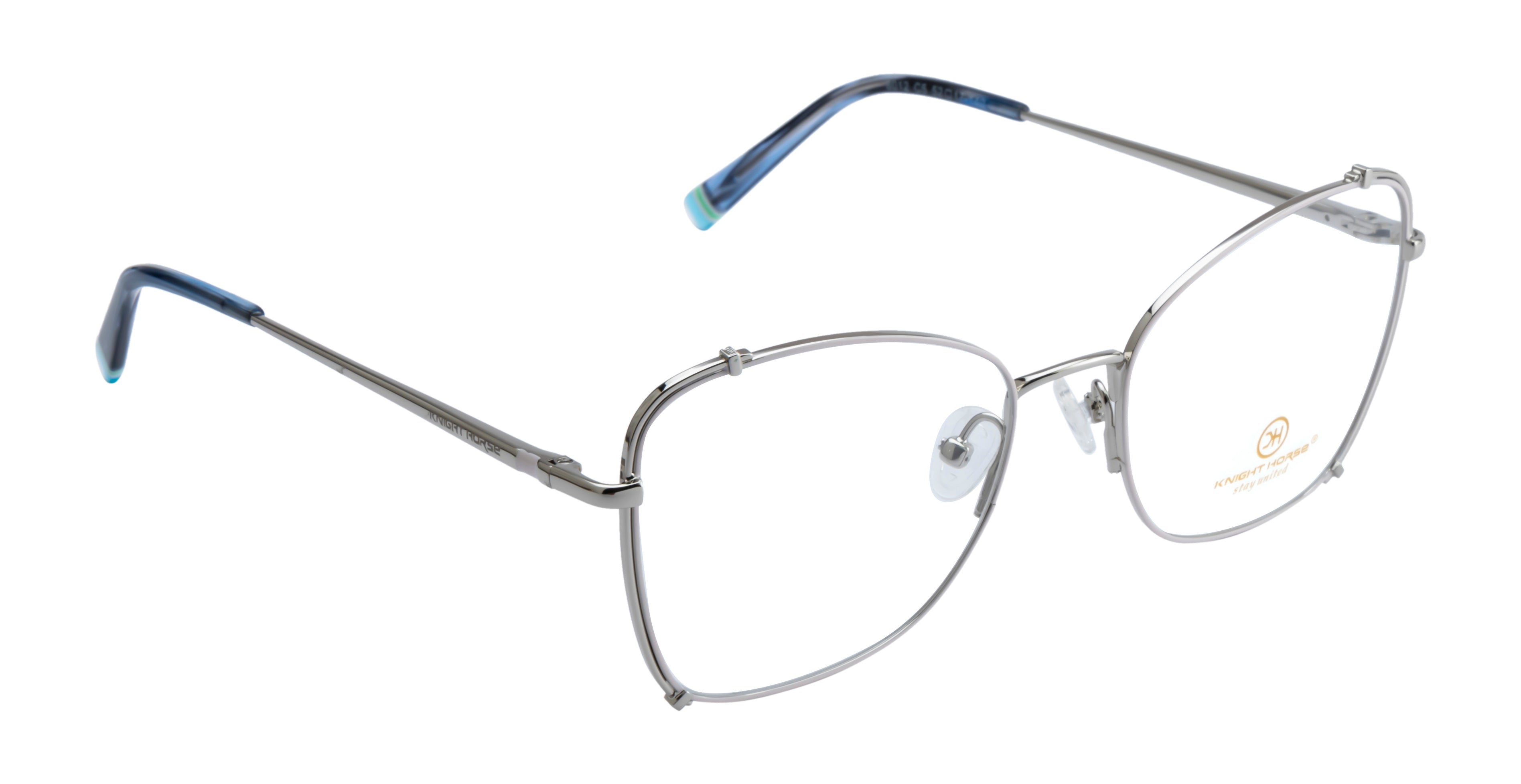 Premium Full-Metal Cat-Eye Frames In Silver White With Spring Hinges