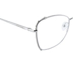 Premium Full-Metal Cat-Eye Frames In Silver White With Spring Hinges