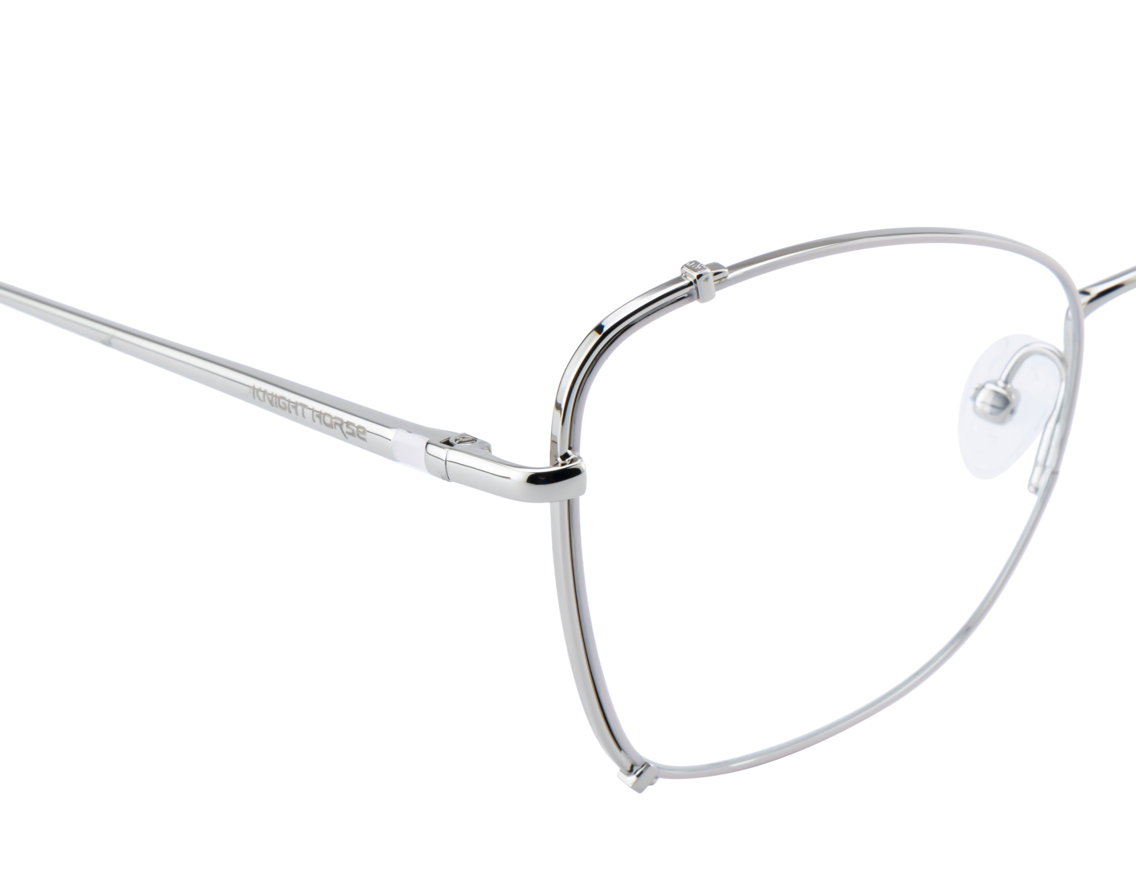 Premium Full-Metal Cat-Eye Frames In Silver White With Spring Hinges