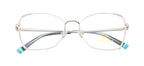 Premium Full-Metal Cat-Eye Frames In Silver White With Spring Hinges