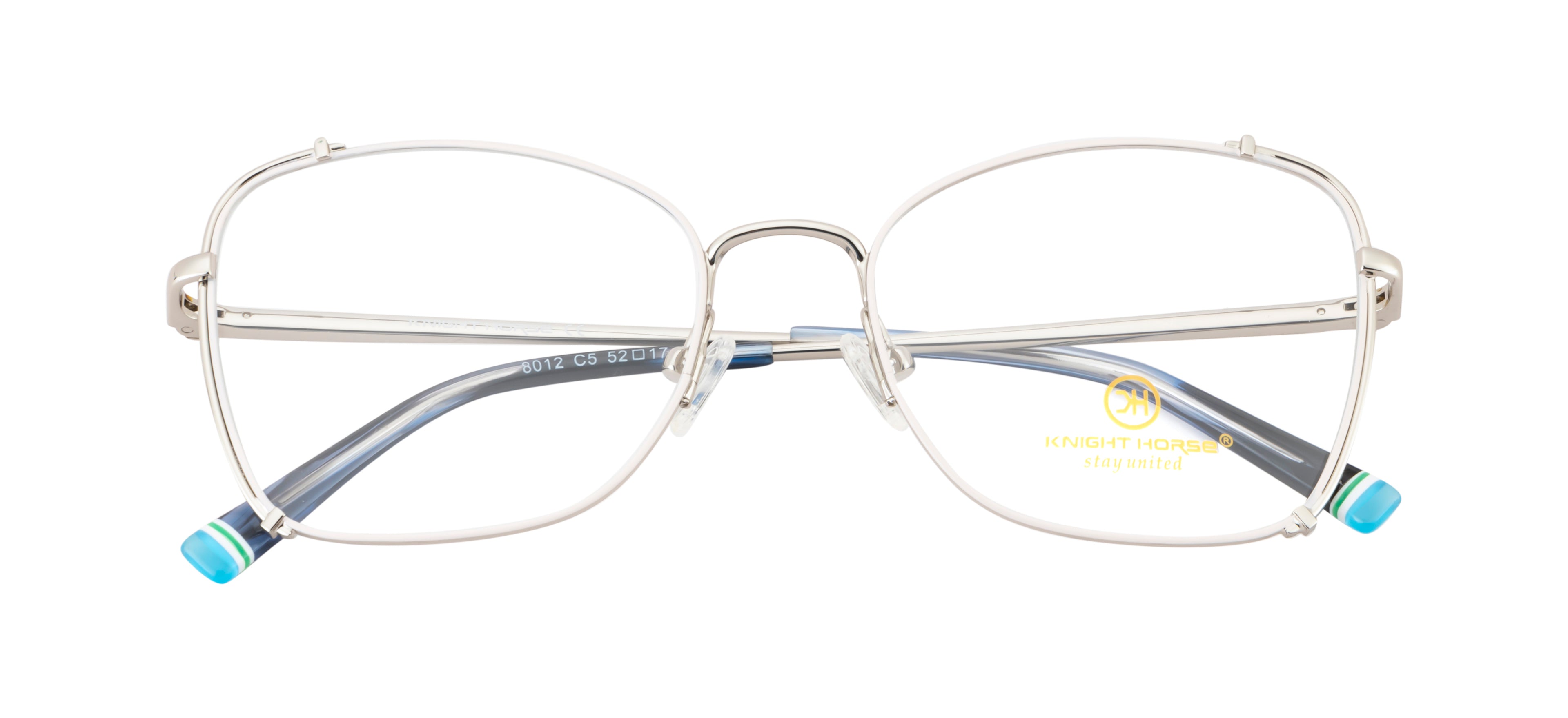 Premium Full-Metal Cat-Eye Frames In Silver White With Spring Hinges