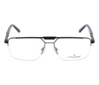 Eyewear - Silver & Blue Color | Geometric Design | with Spring Hinges | Double Bar