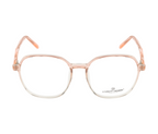 HexaGlow: Glossy Transparent Pink Hexagonal Eyewear for Women