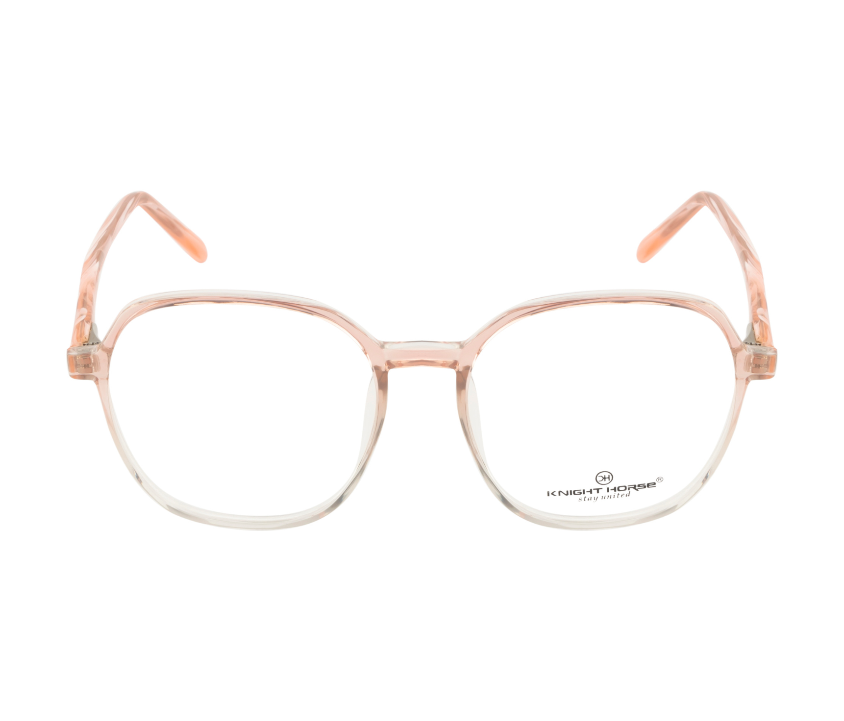 HexaGlow: Glossy Transparent Pink Hexagonal Eyewear for Women