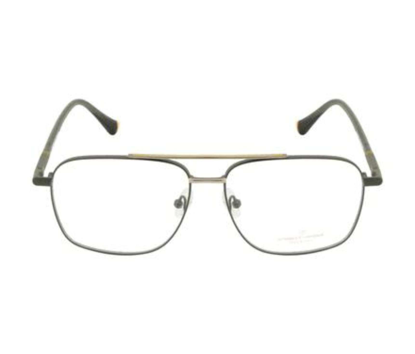 Square Metal Eyewear - Grey with Double Bar and Spring Hinges