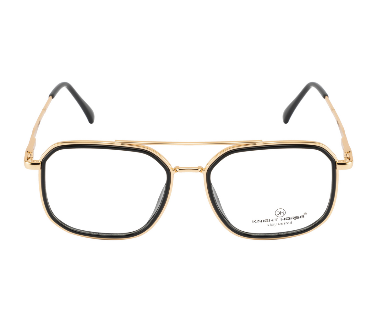 Golden Eyewear:Black Rim| Double Bridge| Spring Hinges