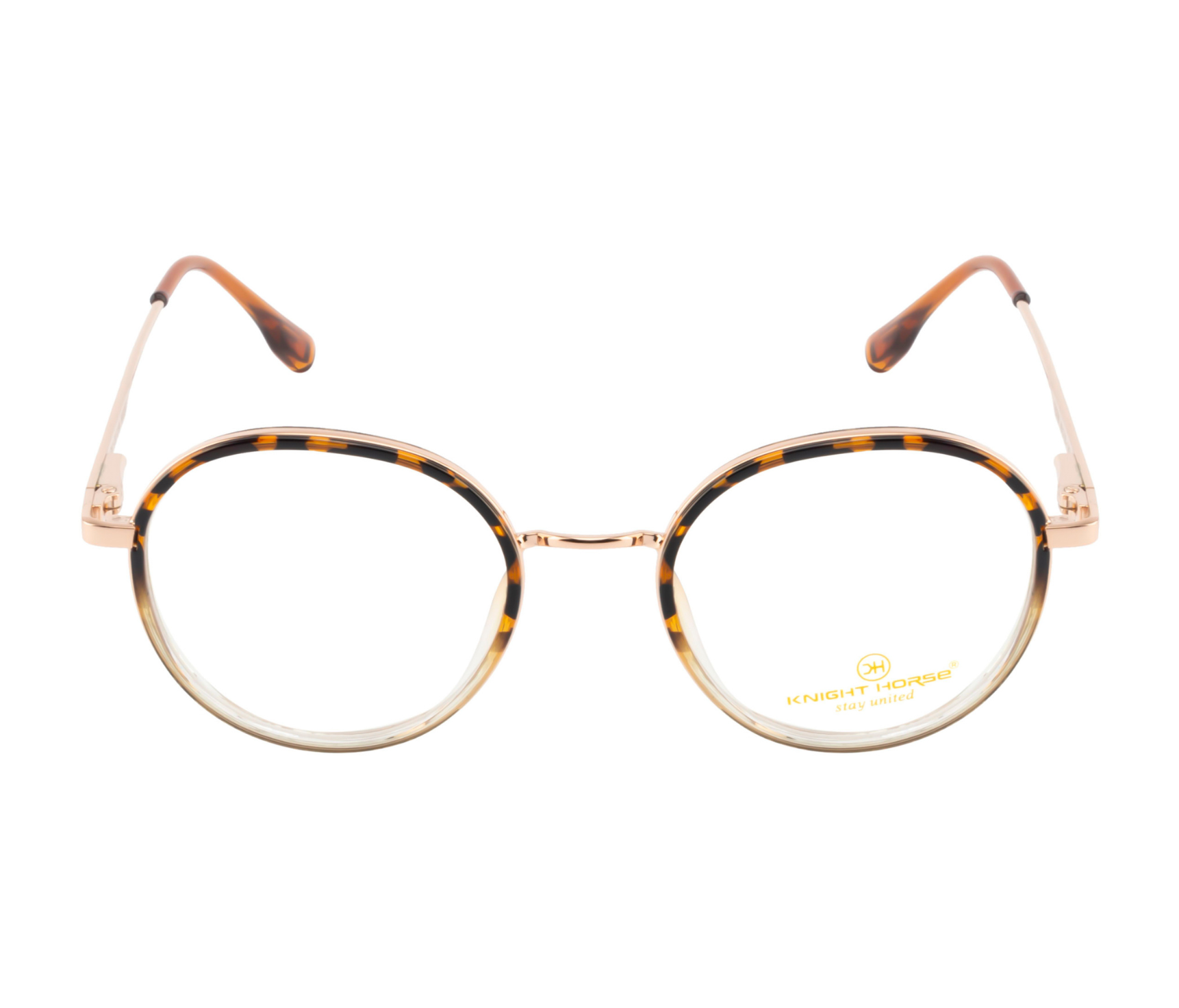 DualTone Round Rim Eyewear - DA Brown & Transparent Fusion with Spring