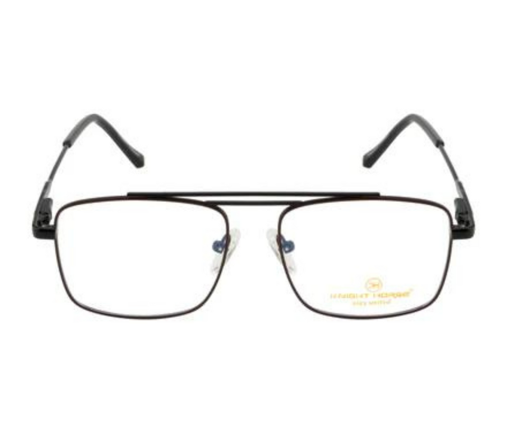 DualTone Rectangle Metal Eyewear with Double Bar Spring Hinges