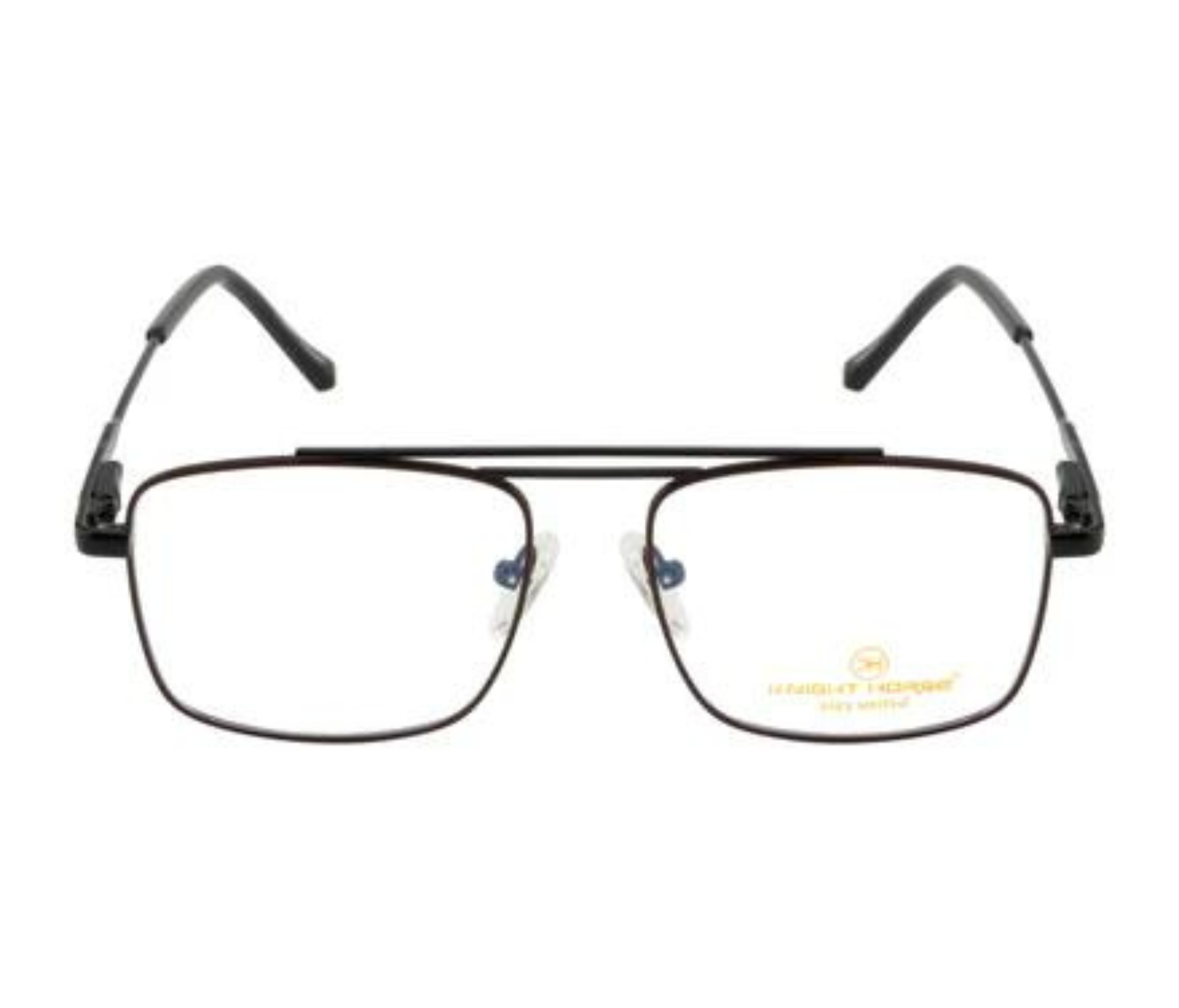 DualTone Rectangle Metal Eyewear with Double Bar Spring Hinges