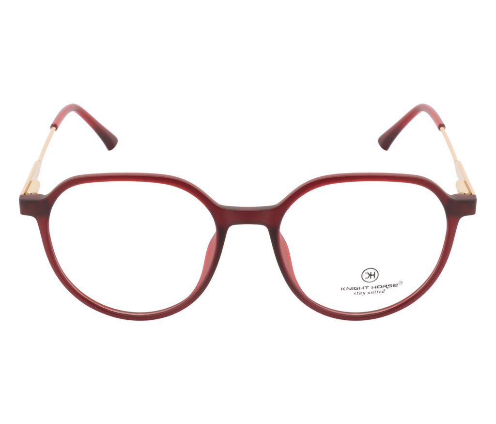 Geometric TR90 Eyewear - Maroon Elegance