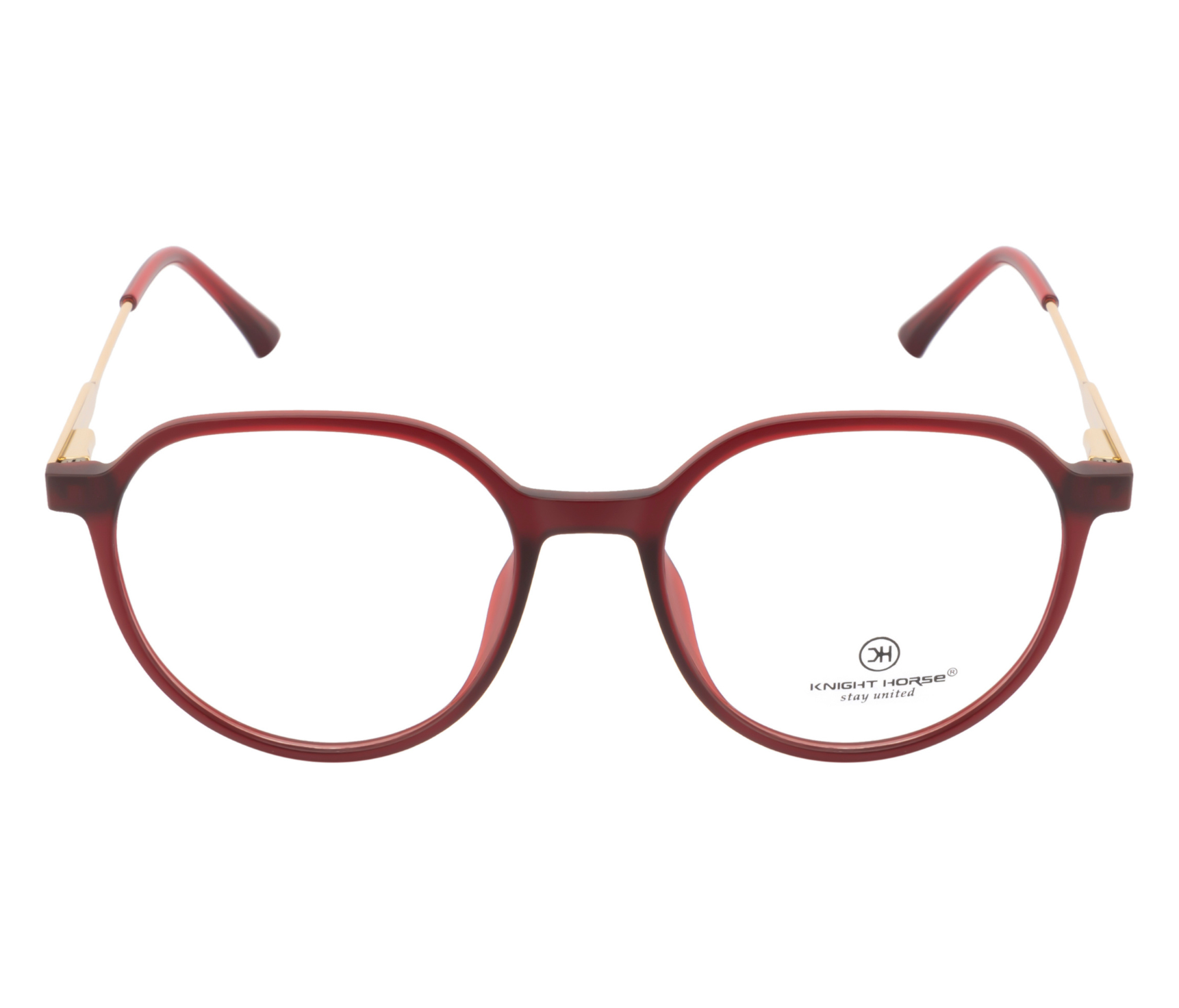 Geometric TR90 Eyewear - Maroon Elegance