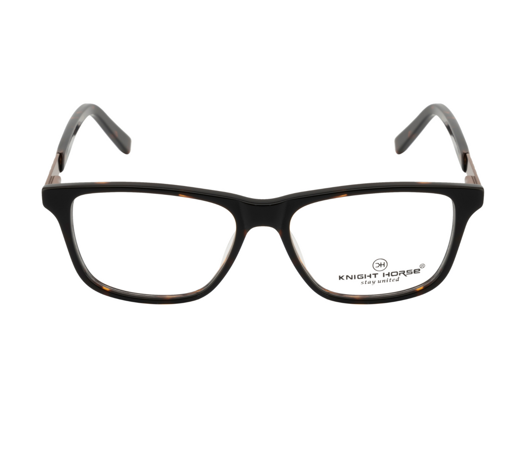 Classic Brown Rectangular Eyewear Frame with Spring Hinges