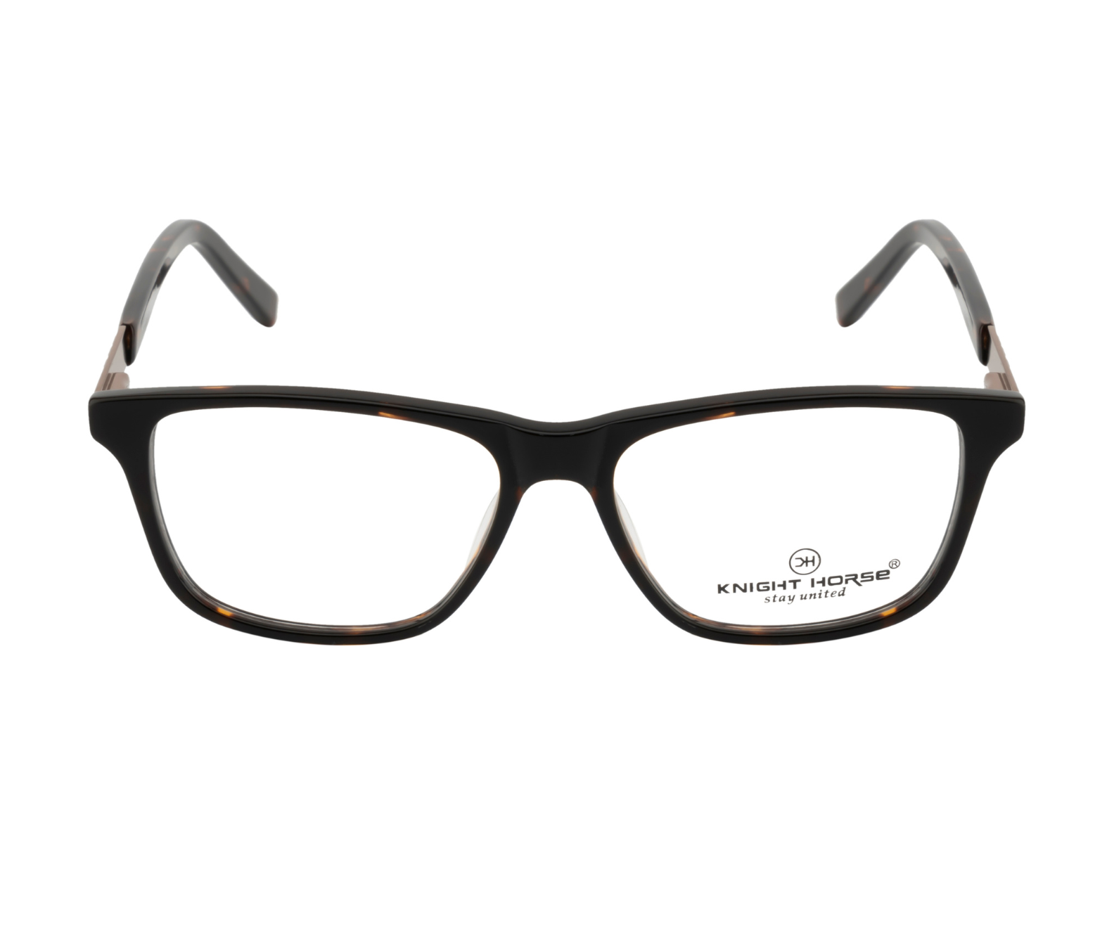 Classic Brown Rectangular Eyewear Frame with Spring Hinges