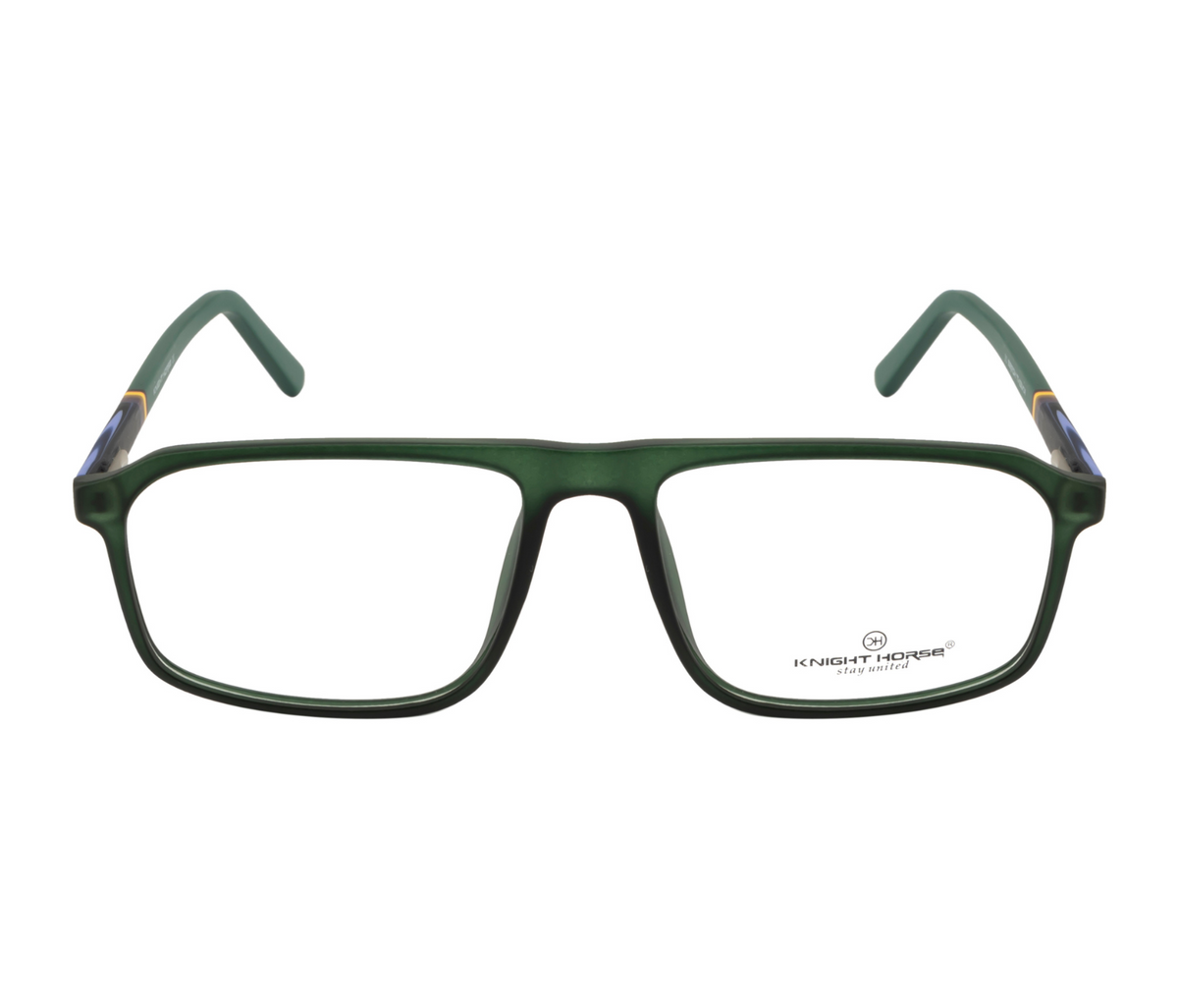 Green Rectangle Eyewear with Spring Hinges