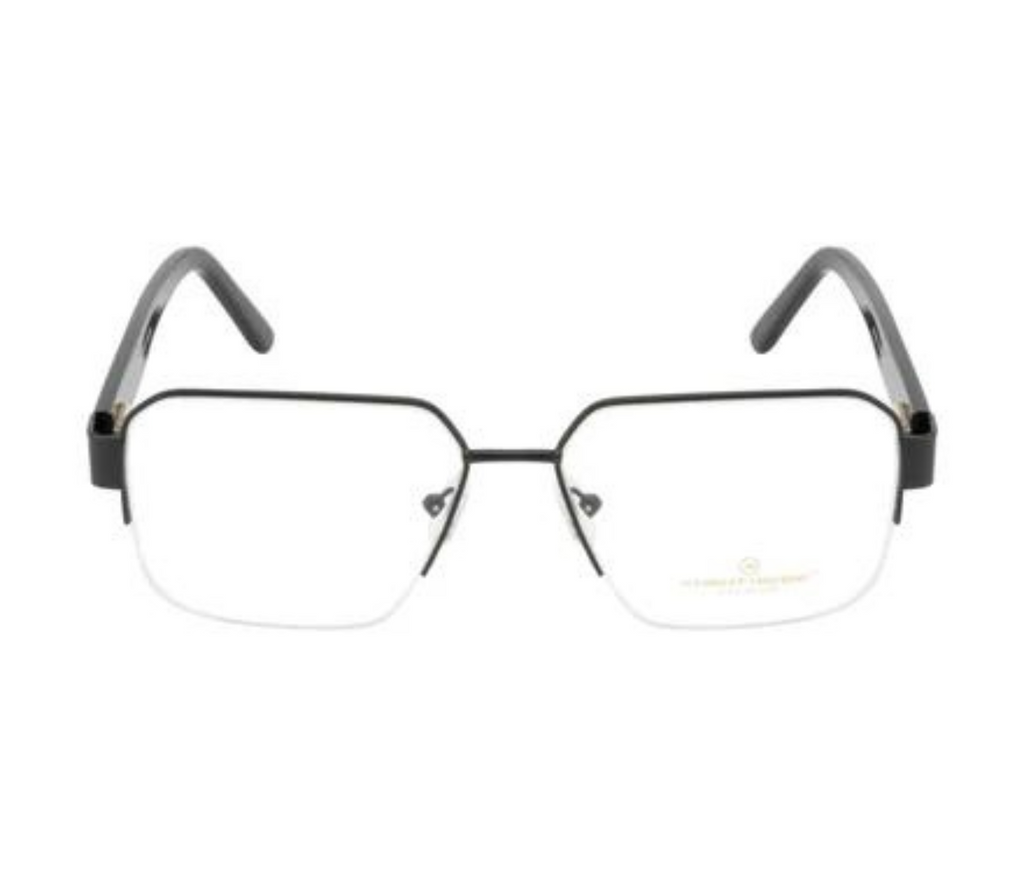 Obsidian Aviator: Sleek Metal Eyewear Frame in Supreme Black