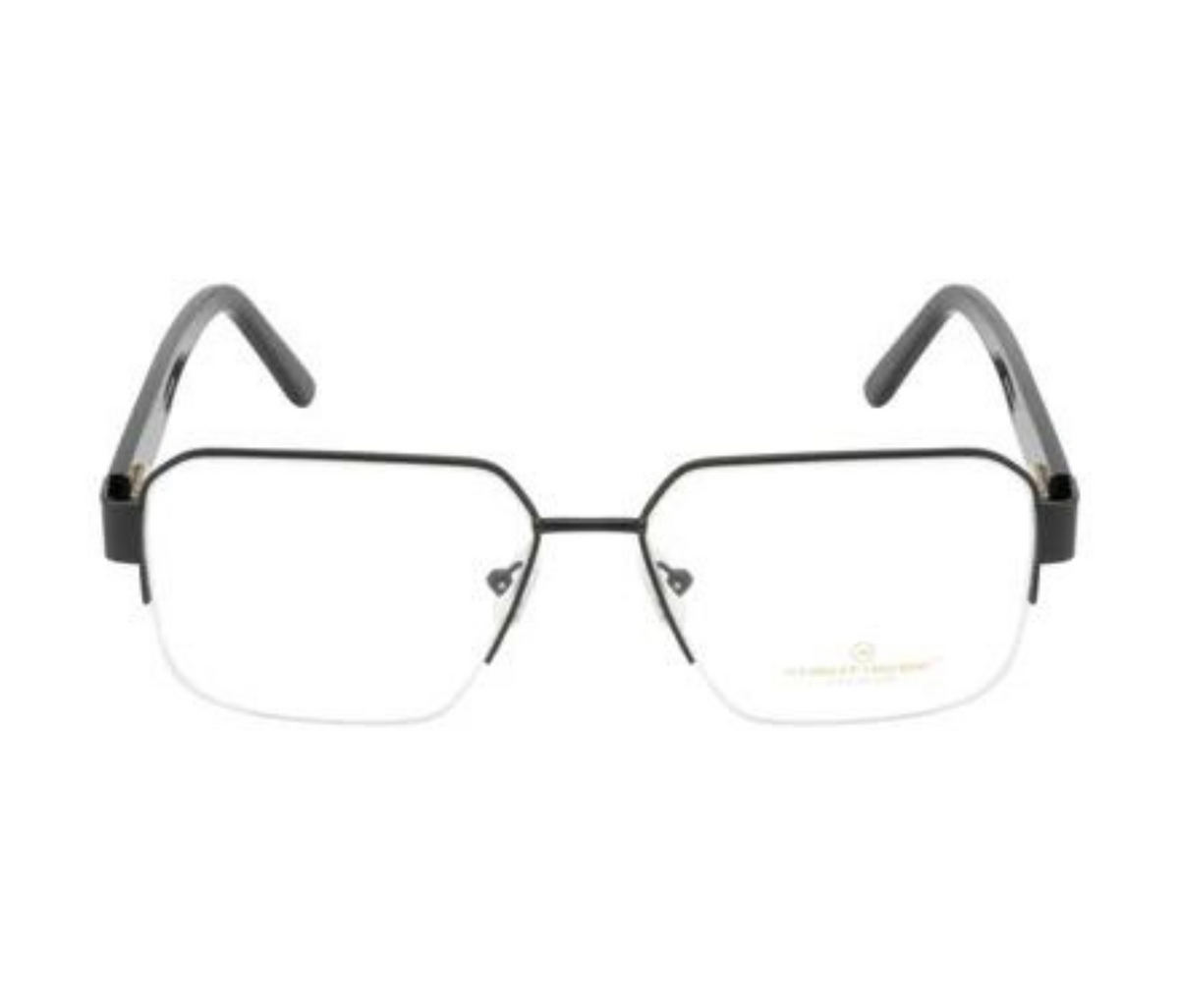 Obsidian Aviator: Sleek Metal Eyewear Frame in Supreme Black