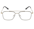 BlueCut Gold-Black Rectangular Metal Eyewear