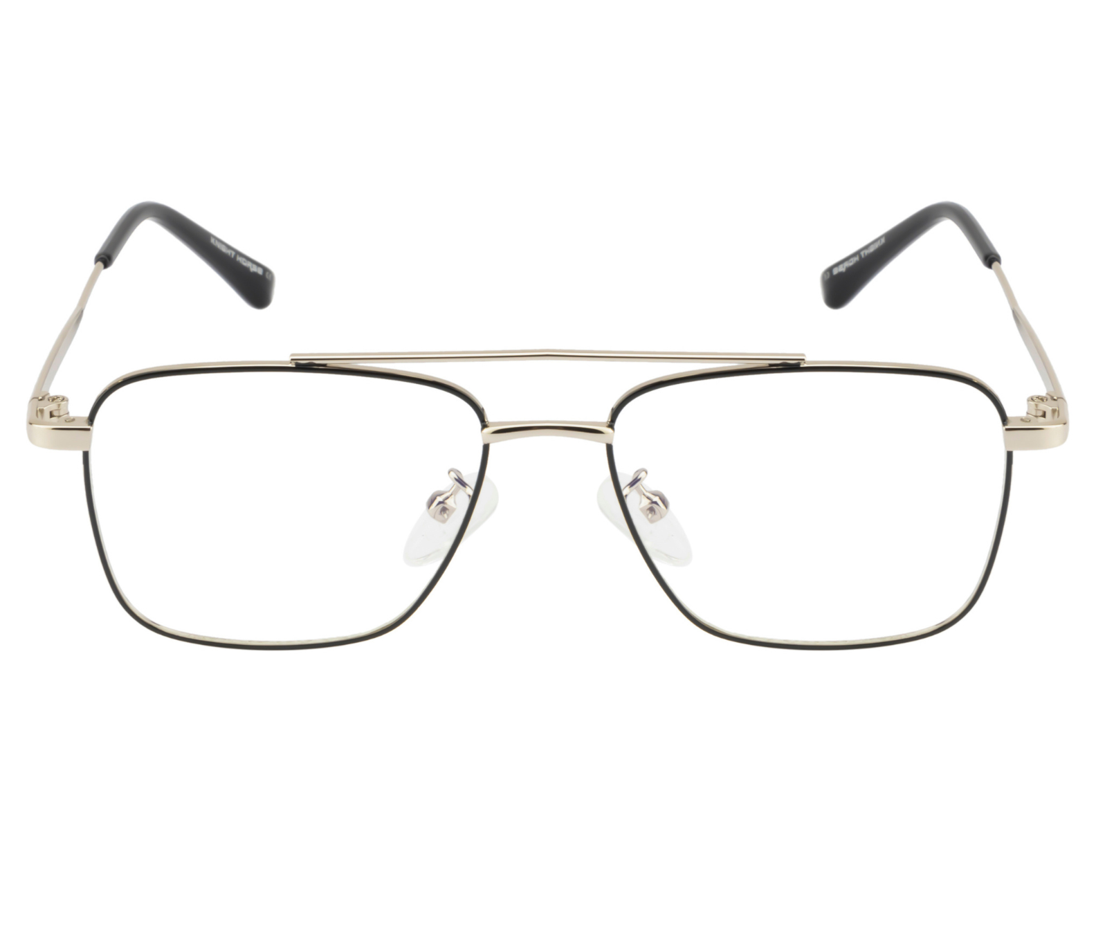 BlueCut Gold-Black Rectangular Metal Eyewear