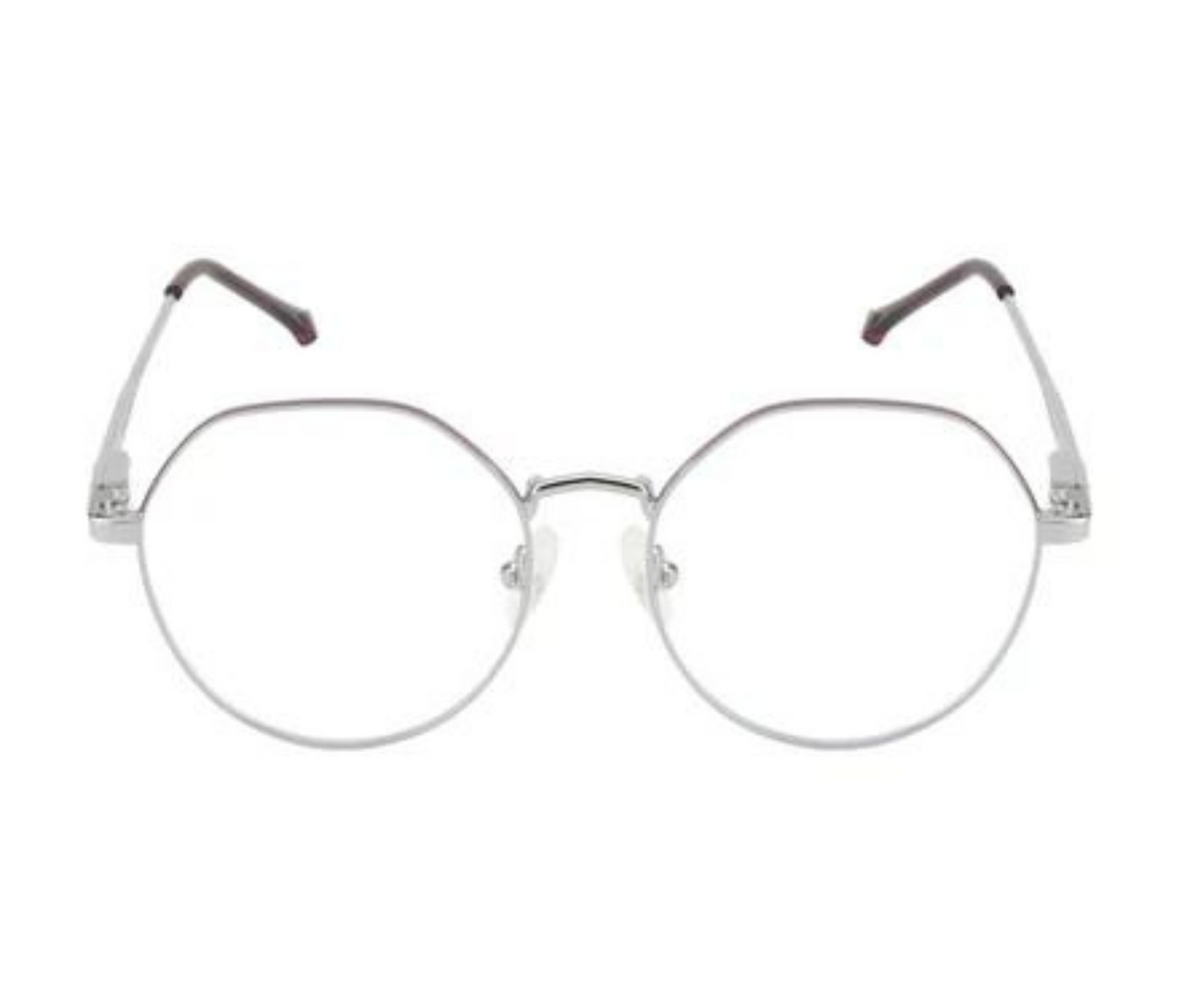 Women's Geometric Metal Eyewear - Silver & Violet with Spring Hinges