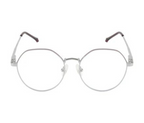 Women's Geometric Metal Eyewear - Silver & Violet with Spring Hinges