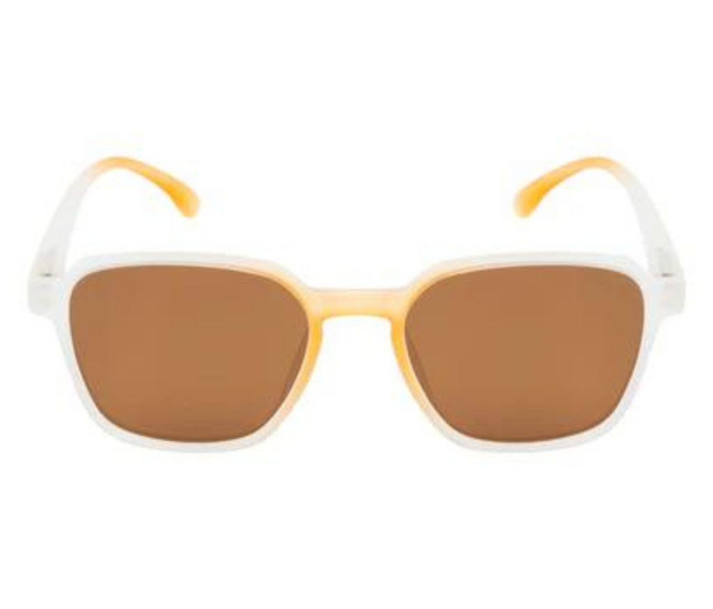 Sunfire: Polarized Sunglasses - Transparent Orange Color | Square Frame