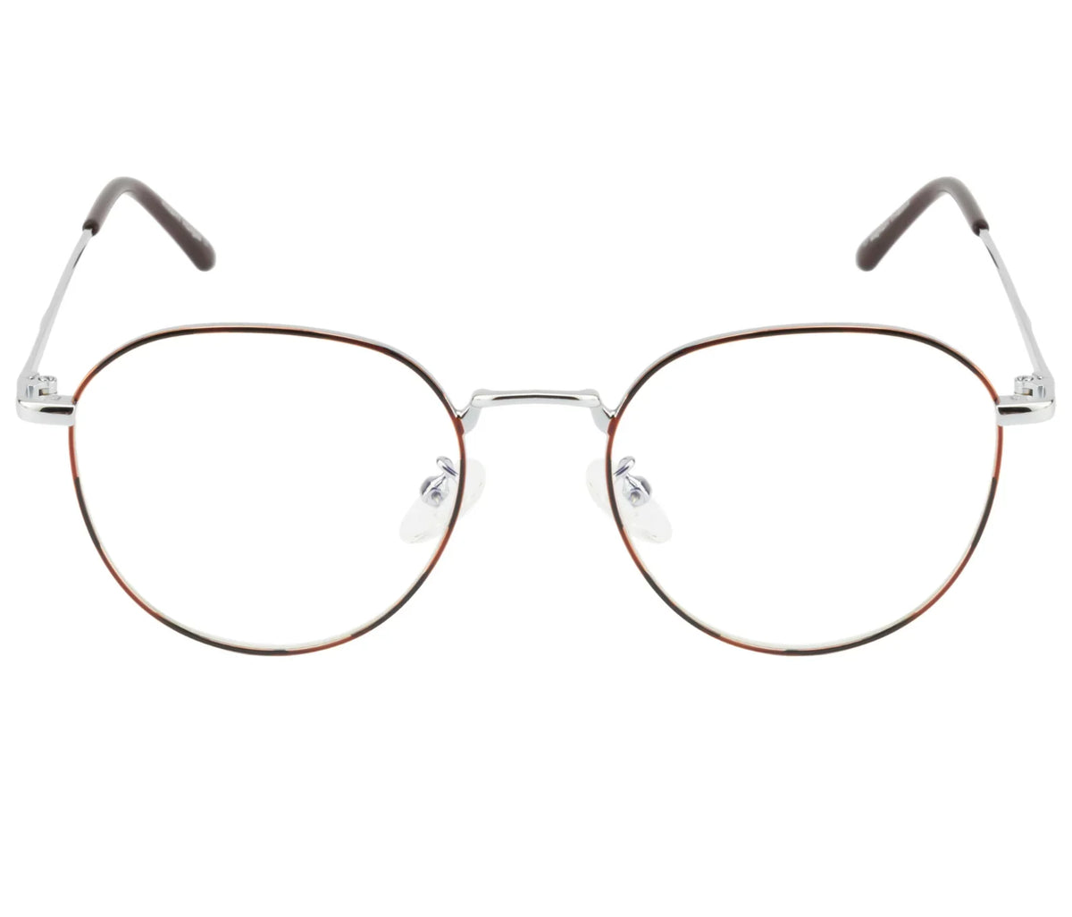 Metal Blue Cut Eyewear: Silver with Red & Black Accents