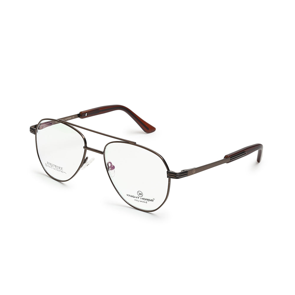Knight Horse Classic Aviator Eyeglasses for Men – Brown Metal Frame