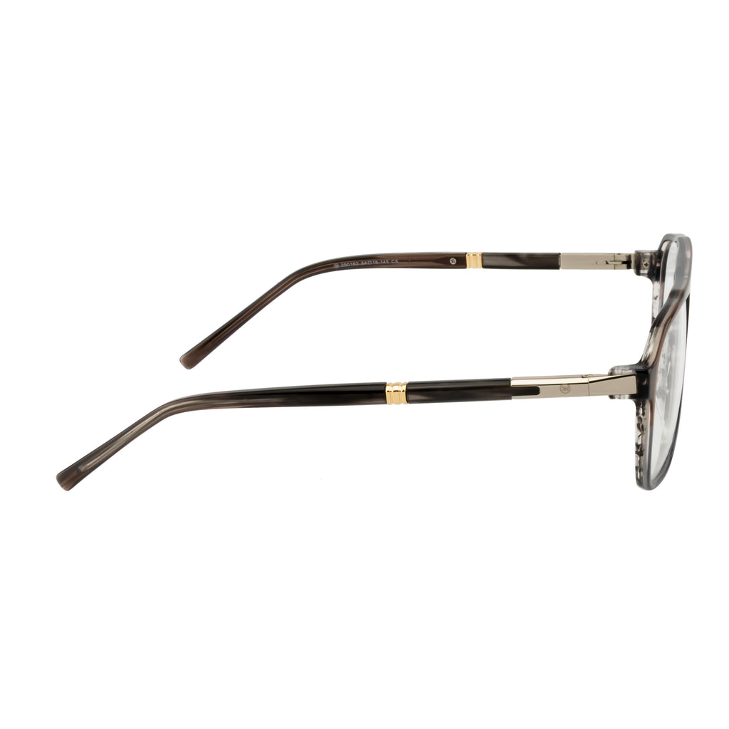 Double Bridge Square Eyeglass Frame – Translucent Brown
