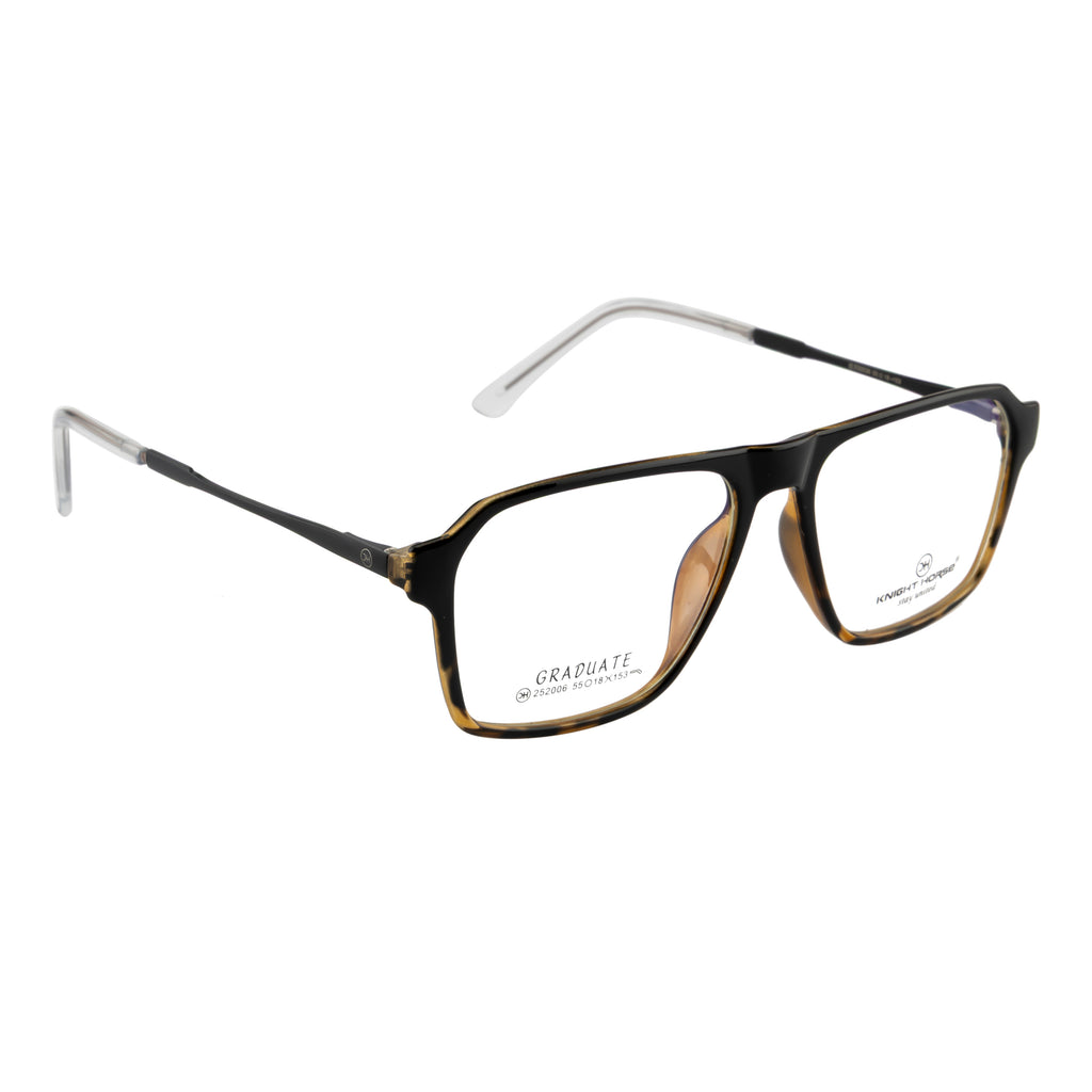 Rectangular Eyeglass Frame – Matte Black Tortoise Gradient