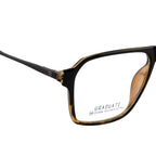 Rectangular Eyeglass Frame – Matte Black Tortoise Gradient