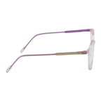 Transparent Lavender Round Eyeglass Frame – Lightweight TR with Gold Metal Temples