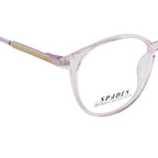 Transparent Lavender Round Eyeglass Frame – Lightweight TR with Gold Metal Temples