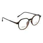 Matte Black & Tortoiseshell Round Eyeglass Frame – Lightweight TR with Metal Temples