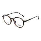 Matte Black & Tortoiseshell Round Eyeglass Frame – Lightweight TR with Metal Temples