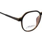 Matte Black & Tortoiseshell Round Eyeglass Frame – Lightweight TR with Metal Temples