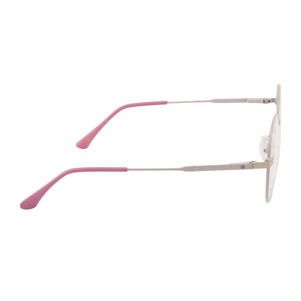 Round Metal Eyeglass Frame – Soft Ivory Pink