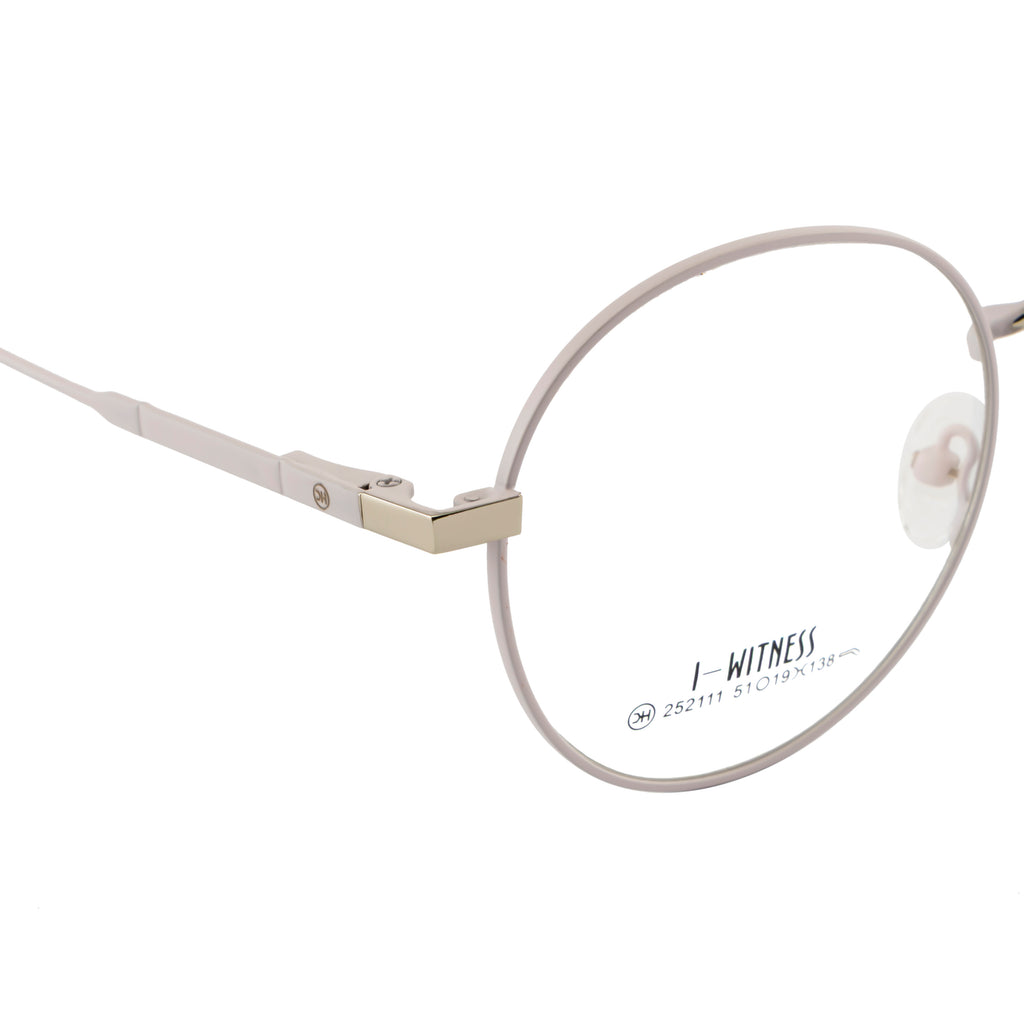 Round Metal Eyeglass Frame – Soft Ivory Pink