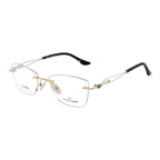 Rimless Rectangular Gold Accent Eyeglass Frame