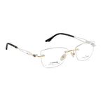 Rimless Rectangular Gold Accent Eyeglass Frame