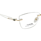 Rimless Rectangular Gold Accent Eyeglass Frame