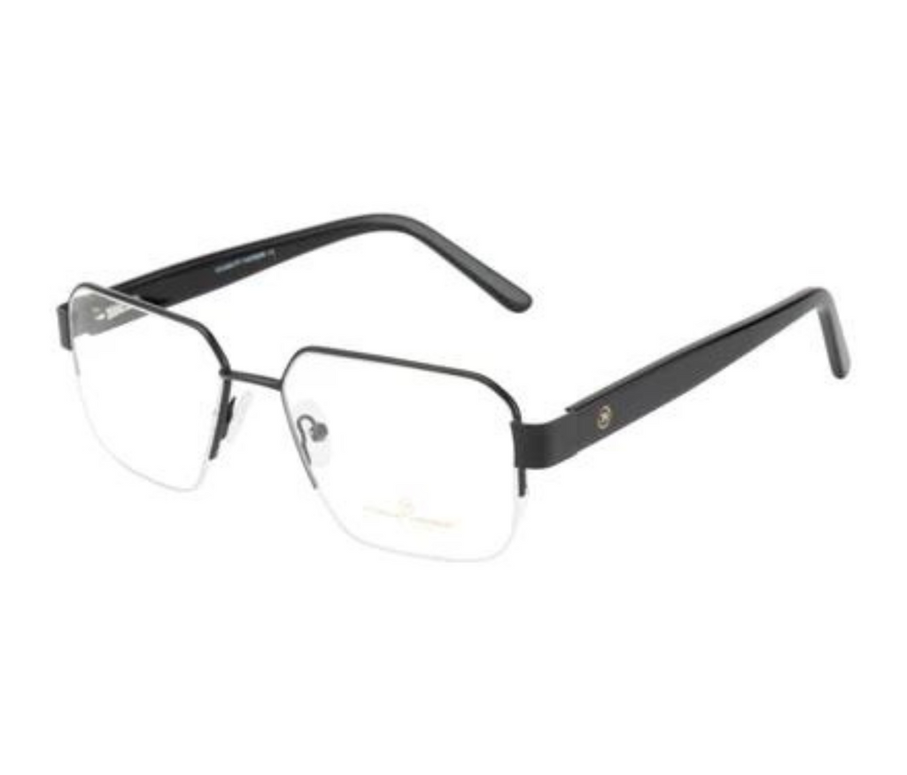 Obsidian Aviator: Sleek Metal Eyewear Frame in Supreme Black